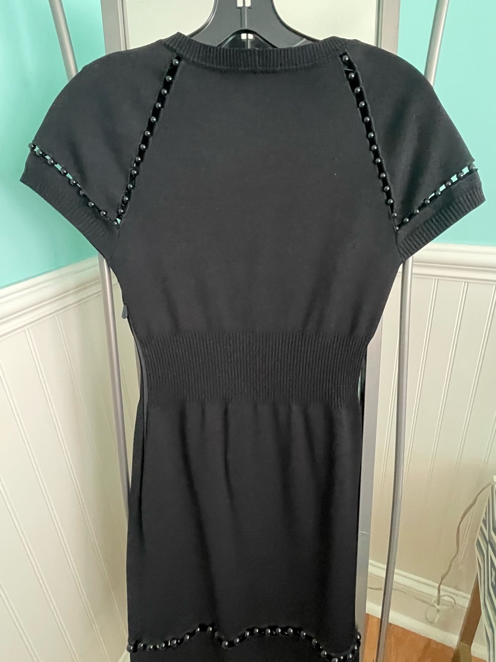 Bottega Veneta Black short sleeve beaded dress